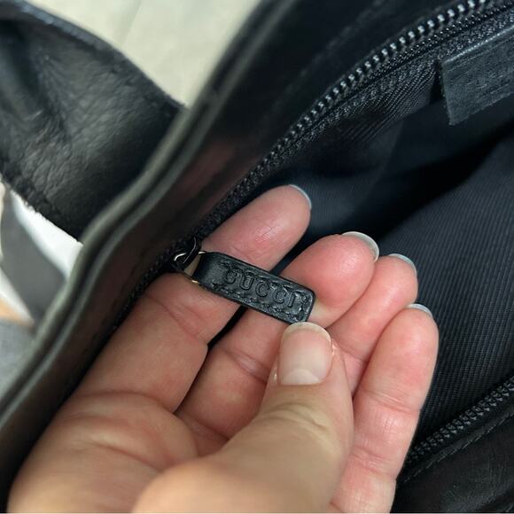 GUCCI GG black canvas leather tote bag authentic - Picture 9 of 16